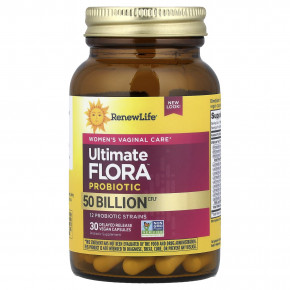 Renew Life, Ultimate Flora™, пробиотик, 50 млрд КОЕ, 30 веганских капсул с отсроченным высвобождением в Москве - eco-herb.ru | фото
