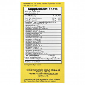 Renew Life, Ultimate Flora™, возврат пробиотиков в рацион, 60 веганских капсул в Москве - eco-herb.ru | фото