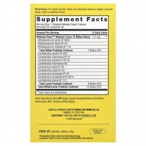 Renew Life, Women's Care, пробиотик Ultimate Flora™, 15 млрд КОЕ, 30 веганских капсул с отсроченным высвобождением в Москве - eco-herb.ru | фото