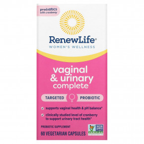 Renew Life, Women's Wellness, Vaginal & Urinary Complete, 60 Vegetarian Capsules в Москве - eco-herb.ru | фото