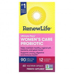 Renew Life, Women's Wellness, пробиотик для женщин, 90 млрд КОЕ, 60 вегетарианских капсул в Москве - eco-herb.ru | фото