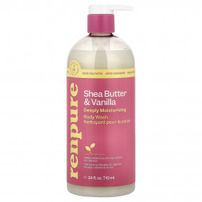 Renpure, Масло ши и ваниль, глубоко увлажняющий гель для душа, 710 мл (24 жидк. унц.) - описание | фото