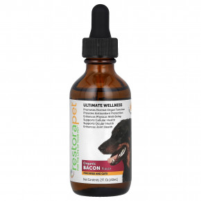 RestoraPet, Ultimate Wellness, For Dogs and Cats, Organic Bacon, 2 fl oz (60 ml) - описание