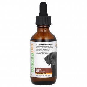 RestoraPet, Ultimate Wellness, For Dogs and Cats, Organic Beef, 2 fl oz (60 ml) - описание