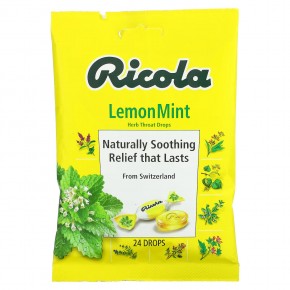 Ricola, Травяные пастилки для горла, лимонная мята, 24 пастилки в Москве - eco-herb.ru | фото