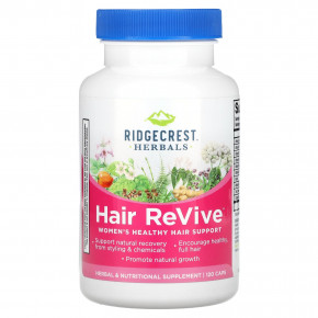 RidgeCrest Herbals, Hair ReVive, добавка для здоровья волос, 120 капсул - описание | фото