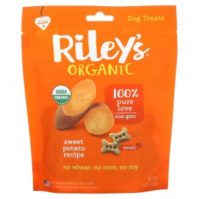 Riley’s Organics, лакомства для собак, маленькая косточка, рецепт с бататом, 142 г (5 унций) в Москве - eco-herb.ru | фото