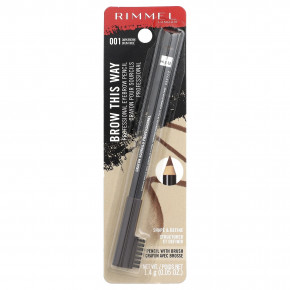 Rimmel London, Brow This Way, профессиональный карандаш для бровей, 001 темно-коричневый, 1,4 г (0,05 унции) в Москве - eco-herb.ru | фото