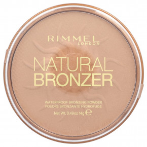 Rimmel London, Natural Bronzer, водостойкая бронзирующая пудра, оттенок 021 «Солнечный свет», 14 г - описание