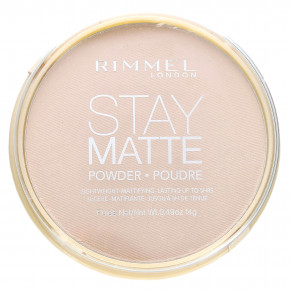 Rimmel London, Stay Matte, легкая матирующая пудра, натуральный продукт 003, 14 г (0,49 унции) - описание | фото