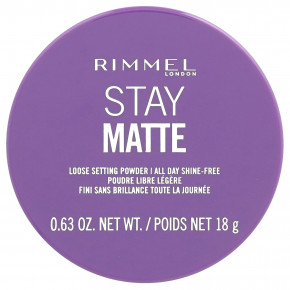 Rimmel London, Stay Matte, Loose Setting Powder, 001 Transparent, 0.63 oz (18 g) - описание | фото