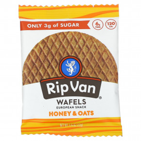 Rip Van Wafels, Мед и овес, 4 пакетика, 33 г (1,16 унции) каждый в Москве - eco-herb.ru | фото