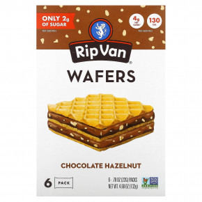 Rip Van Wafels, Шоколад с фундуком, 6 пакетиков по 22 г (0,78 унции) - описание