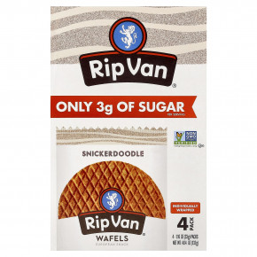 Rip Van Wafels, Snickerdoodle, 4 пакетика по 33 г (1,16 унции) - описание | фото