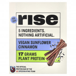 Rise Bar, Protein Bar, веганская подсолнечная корица, 12 батончиков, 60 г (2,1 унции) - описание | фото