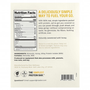 Rise Bar, Rise Minis, протеиновые мини-батончики, миндальный мед, 24 протеиновых батончика размером с порцию, 30 г (1,05 унции) каждый в Москве - eco-herb.ru | фото