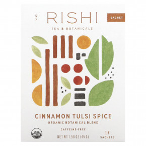 Rishi Tea, Cinnamon Tulsi, без кофеина, 15 пакетиков 45 г (1,58 унции) в Москве - eco-herb.ru | фото