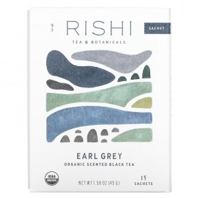 Rishi Tea, «Earl Grey», органический ароматизированный черный чай, 15 пакетиков, 45 г (1,58 унции) в Москве - eco-herb.ru | фото