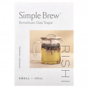 Rishi Tea, Simple Brew ™, заварочный чайник из боросиликатного стекла, 400 мл (13,5 жидк. Унции) - описание | фото