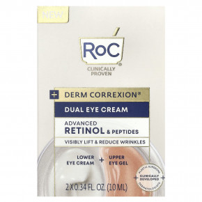 RoC, Derm Correxion®, двойной крем для области вокруг глаз, улучшенный ретинол и пептиды, без отдушек, 10 мл (0,34 жидк. унц.) каждый в Москве - eco-herb.ru | фото