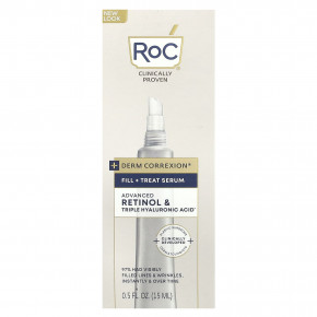 RoC, Derm Correxion®, сыворотка Fill + Treat, улучшенный ретинол и тройная гиалуроновая кислота, 15 мл (0,5 жидк. Унции) в Москве - eco-herb.ru | фото