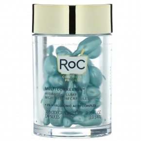 RoC, Multi Correxion, ночная сыворотка в капсулах, увлажнение и упругость, без аромата, 30 биоразлагаемых капсул в Москве - eco-herb.ru | фото