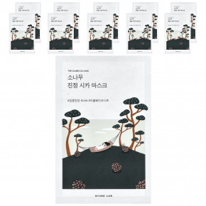 Round Lab, успокаивающая маска для лица с сосной, 10 шт., по 27 мл (0,91 жидк. унции) - описание | фото