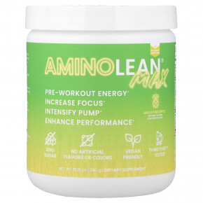 RSP Nutrition, AminoLean® Max, предтренировочный комплекс для выработки энергии, со вкусом ананаса Мауи, 290 г (10,21 унции) - описание | фото