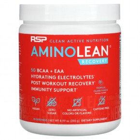 RSP Nutrition, AminoLean Recovery, пунш из тропических островов, без кофеина, 255 г (8,99 унции) в Москве - eco-herb.ru | фото