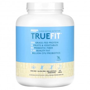 RSP Nutrition, TrueFit, сывороточный протеин травяного откорма с фруктами и овощами, ваниль, 1,92 кг (4,23 фунта) - описание