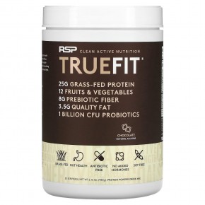 RSP Nutrition, TrueFit, сывороточный протеиновый коктейль из экологически чистых ингредиентов, шоколад, 940 г (2 фунта) - описание