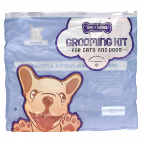 Ruff 'N Ruffus, Набор для ухода за кошками и собаками, щетка-щетка и кусачки для ногтей, фиолетовый, 1 щетка, 1 кусачки для ногтей в Москве - eco-herb.ru | фото