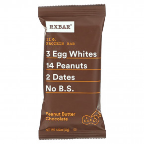 RXBAR, Protein Bar, шоколад с арахисовой пастой, 12 батончиков, 52 г (1,83 унции) в Москве - eco-herb.ru | фото