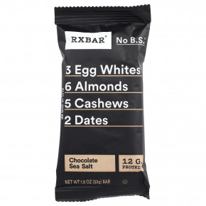 RXBAR, Protein Bar, шоколадная морская соль, 12 батончиков, 52 г (1,8 унции) в Москве - eco-herb.ru | фото