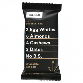 RXBAR, Protein Bar, шоколадная морская соль, 12 батончиков, 52 г (1,83 унции) в Москве - eco-herb.ru | фото