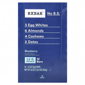 RXBAR, Протеиновый батончик, голубика, 12 батончиков, 52 г (1,8 унции) в Москве - eco-herb.ru | изображение RXBAR, Протеиновый батончик, голубика, 12 батончиков, 52 г (1,8 унции) в Москве - eco-herb.ru | фото