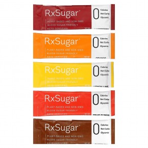 RxSugar, Swealthy Stix, ароматизированный аллюлозный сахар, сладкий чай, фруктовый пунш, лимон и лайм, апельсин, малина, 30 пакетиков по 10 г (0,35 унции) в Москве - eco-herb.ru | фото