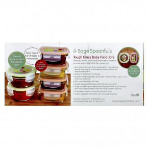 Sage Spoonfuls, жесткие стеклянные баночки для детского питания, комбинированная упаковка, 6 шт. (Товар снят с продажи) в Москве - eco-herb.ru | фото