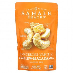 Sahale Snacks, Глазированная смесь: мандарин, ваниль, кешью и макадмия, 4 унц. (113 г) - описание