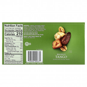 Sahale Snacks, смесь миндаля, орехов и сухофруктов, манго, 9 пакетиков по 42,5 г (1,5 унции) в Москве - eco-herb.ru | изображение Sahale Snacks, смесь миндаля, орехов и сухофруктов, манго, 9 пакетиков по 42,5 г (1,5 унции) в Москве - eco-herb.ru | фото