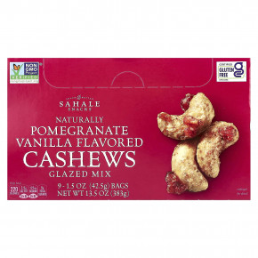 Sahale Snacks, смесь в глазури, натуральный гранат, ваниль и кешью, 9 пакетиков по 42,5 г (1,5 унции) - описание | фото