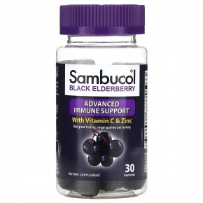 Sambucol, черная бузина, витамин C и цинк, 30 жевательных таблеток в Москве - eco-herb.ru | фото