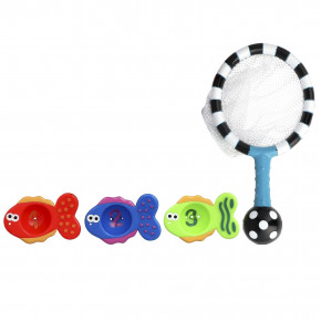 Sassy, игрушка для купания, Catch 'n Count, сачок, для детей от 6 месяцев, набор из 4 предметов в Москве - eco-herb.ru | фото