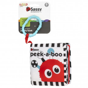 Sassy, Развивающие игрушки, тетрадь Peek-A-Boo, для детей от 0 месяцев, 1 штука - описание | фото