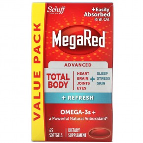 Schiff, MegaRed, Advanced Total Body + Refresh, 65 мягких таблеток в Москве - eco-herb.ru | фото