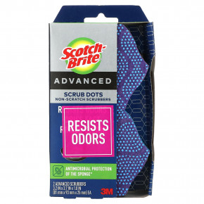 Scotch-Brite, Advanced Scrub Dots, не царапающиеся скрубберы, 2 усовершенствованных скруббера (Товар снят с продажи) в Москве - eco-herb.ru | фото