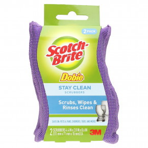 Scotch-Brite, Dobie, скрубберы Stay Clean, 2 скруббера - описание | фото