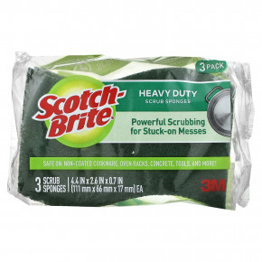 Scotch-Brite, Очищающие губки для тяжелых условий эксплуатации, 3 шт. в Москве - eco-herb.ru | фото