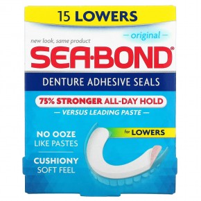 SeaBond, Адгезивные пломбы для протезов, оригинальные, 15 шт. - описание