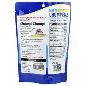 SeaSnax, Chomperz, хрустящие чипсы из морских водорослей, оригинальный вкус, 1 унция (30 г) в Москве - eco-herb.ru | изображение SeaSnax, Chomperz, хрустящие чипсы из морских водорослей, оригинальный вкус, 1 унция (30 г) в Москве - eco-herb.ru | фото